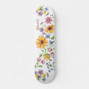 Fleurs sauvages Avec Nom Skateboard