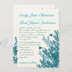 Fleurs sauvages bleues Faire-part de mariage #2