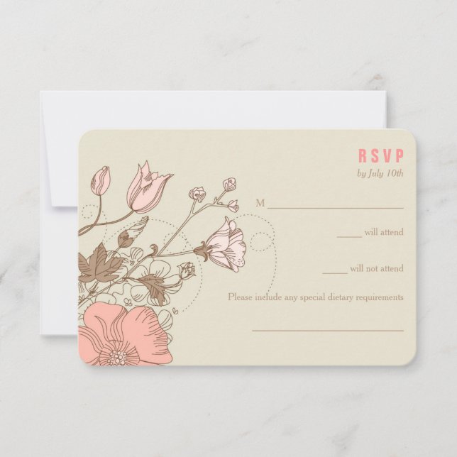 Fleurs sauvages - Cartes RSVP de mariage (Devant)
