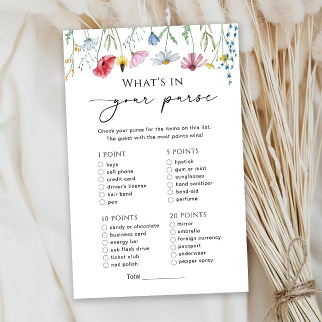 Fleurs sauvages Ce qui est dans votre sac Jeu de b (Créateur téléchargé)