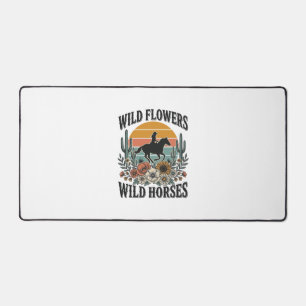 Fleurs sauvages Chevaux sauvages Chemise florale o