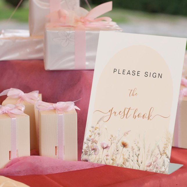Fleurs sauvages cintrent le panneau pêche signer l (Créateur téléchargé)