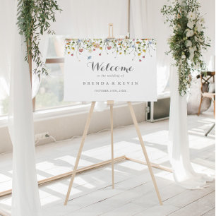 Fleurs sauvages colorées Dainty Mariage Affiche de
