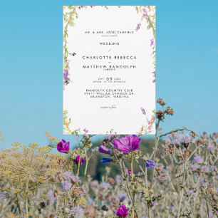 Fleurs sauvages dans le Faire-part de mariage Bloo