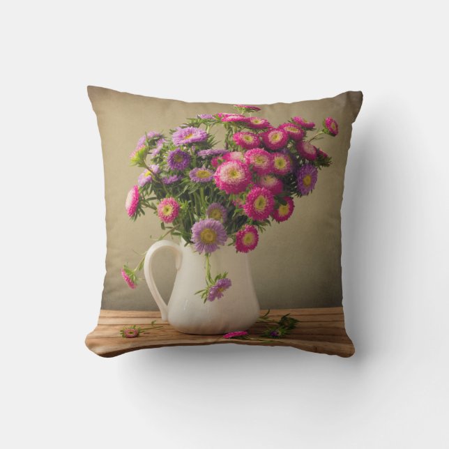 Fleurs sauvages dans un Coussin Vase Throw Canch (Recto)