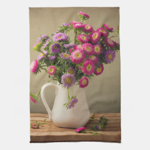 Fleurs sauvages dans un vase Serviette de cuisine