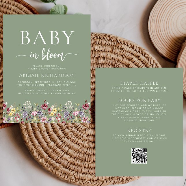 Fleurs Sauvages de Budget Code QR Vert Sauge Baby  (Créateur téléchargé)