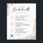Fleurs sauvages de chasse de bachelorette personna<br><div class="desc">Belle Bachelorette personnalisable Jeu de chasse au trésor! Vous pouvez le personnaliser avec vos jeux,  les points et le nom de la mariée.</div>