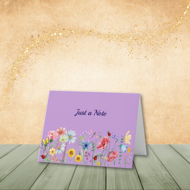 Fleurs sauvages de lavande dans les cartes de note (Personalize to add name or initials. Customize to change text, color, or style.)