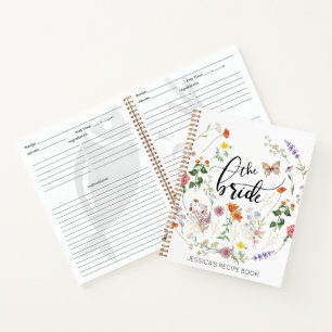 Fleurs sauvages de mariée Nom Vintage Carnet de re