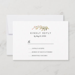Fleurs sauvages de prairie rose aérée Mariage RSVP