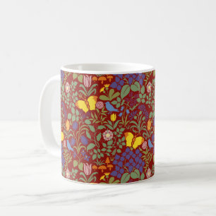 Fleurs sauvages de Voysey, mug à café rouge