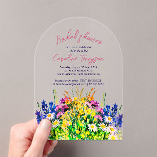 Fleurs sauvages d'été, invitation de mariage