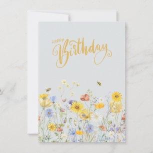 Fleurs sauvages En Bloom Bonne Carte Anniversaire