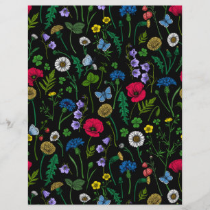 Fleurs sauvages en noir