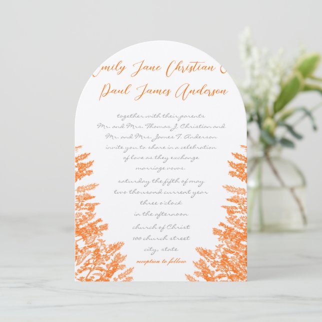 Fleurs sauvages et abeilles Orange Invitations de  (Debout devant)