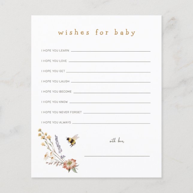 Fleurs sauvages et bee Wives for Baby Card (Devant)