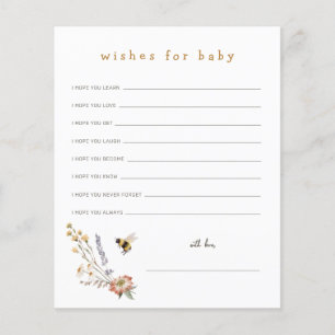 Fleurs sauvages et bee Wives for Baby Card