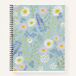 Fleurs sauvages et Carnet Spiral Plaid