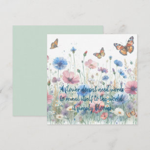 Fleurs sauvages et carte de devis