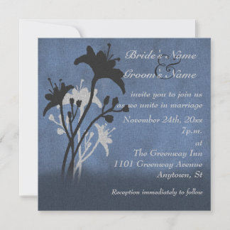 Fleurs sauvages et faire-part de mariage grunge