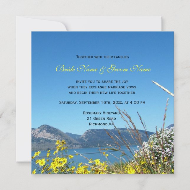 Fleurs sauvages et invitations aux mariages de lac (Devant)