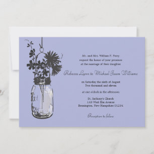 Fleurs sauvages et mariage Mason Jar Invitations