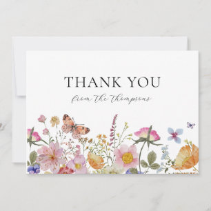 Fleurs sauvages et papillons arrosent Merci