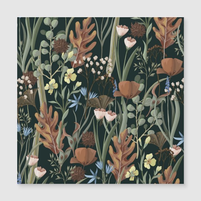 Fleurs sauvages et séchées Motif. (Devant)