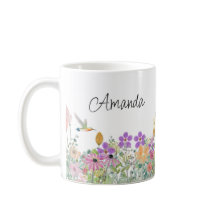 Fleurs sauvages et verdure Tasse de café florale