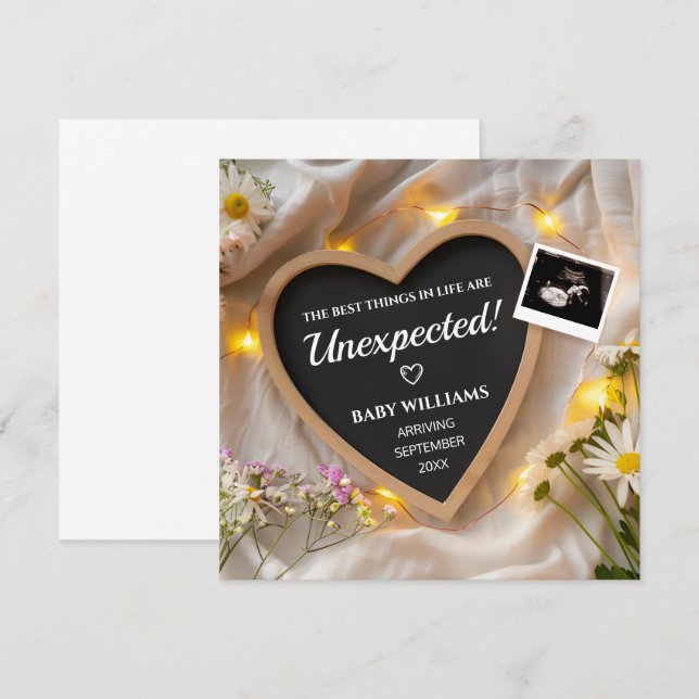 Fleurs sauvages Faire-part de grossesse (Devant / Derrière)