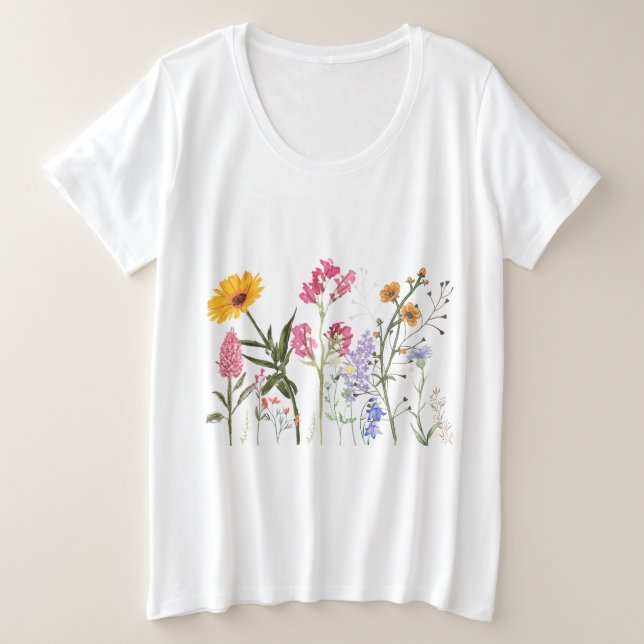 Fleurs sauvages, fleurs botaniques vintage agréabl (Design devant)