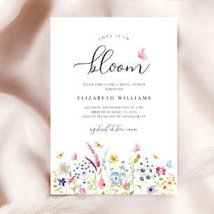 Fleurs sauvages : Invitation de douche de mariée à