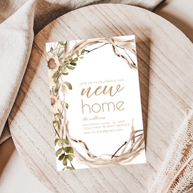 Fleurs sauvages Invitations du New Home House (Créateur téléchargé)