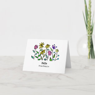 Fleurs sauvages jaune violet Personnalisé Retro Bo