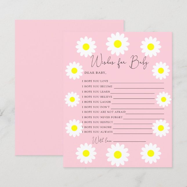 Fleurs sauvages Marguerites - Vœux pour bébé (Devant / Derrière)