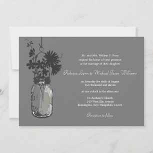 Fleurs sauvages & Mason Jar Mariage Invitations