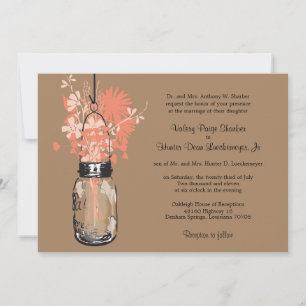 Fleurs sauvages & Mason Jar Mariage Invitations