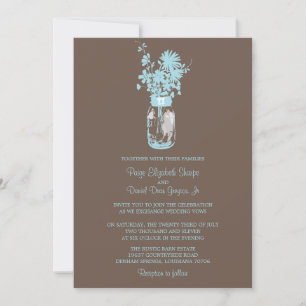 Fleurs sauvages & Mason Jar Mariage Invitations