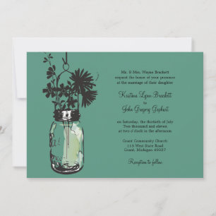 Fleurs sauvages & Mason Jar Mariage Invitations