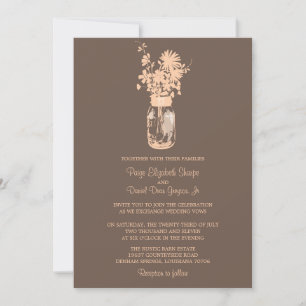Fleurs sauvages & Mason Jar Mariage Invitations