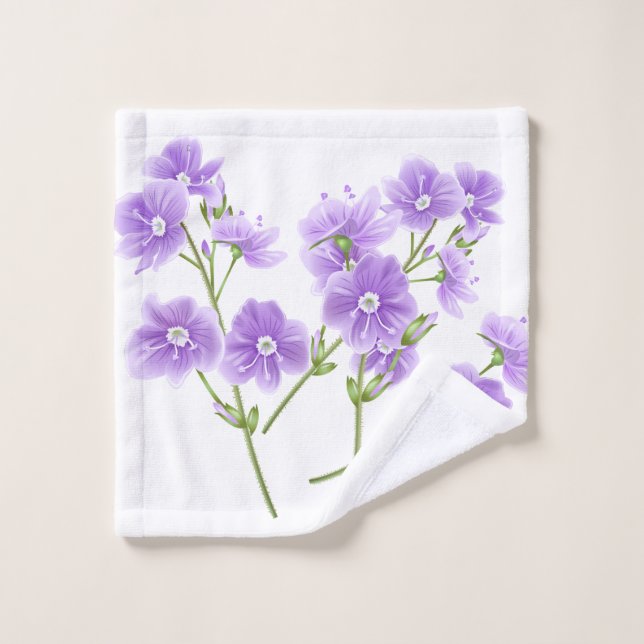 Fleurs sauvages mauves (Gant de toilette)