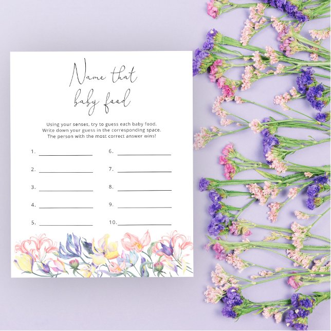 Fleurs sauvages Nom que bébé Aliments jeu de douch (Créateur téléchargé)