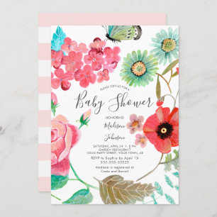 Fleurs sauvages Pavot   BABY SHOWER   Invitations