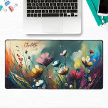 Fleurs sauvages peints colorés Nom personnalisé<br><div class="desc">Colorful Modern Peint Fleurs sauvages Personnalisé Nom de bureau Mat dispose d'un fleur sauvage coloré peint en rose, orange, bleu, rouge et blanc. Un cadeau parfait pour la famille et les amis pour l'anniversaire, Noël, Fête des Mères, Grands-parents, frère, soeur, épouse, partenaire, meilleurs amis, collègues de travail et plus encore....</div>