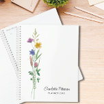 Fleurs sauvages personnalisés<br><div class="desc">Ce planificateur floral présente des fleurs sauvages d'aquarelle délicats. Facilement personnalisable avec votre nom et votre année. Utilisez l'outil de conception pour modifier la taille, le style ou la couleur du texte. Fille et féminine ce design est parfait pour la maison, les affaires, l'école et l'université. Aquarelle originale © Michele...</div>