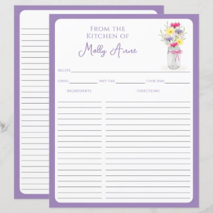 Fleurs sauvages Pot Mason Violet Recettes de Campa