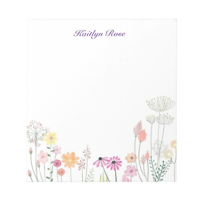 Fleurs sauvages printanières | Bloc-notes floral p (Devant)