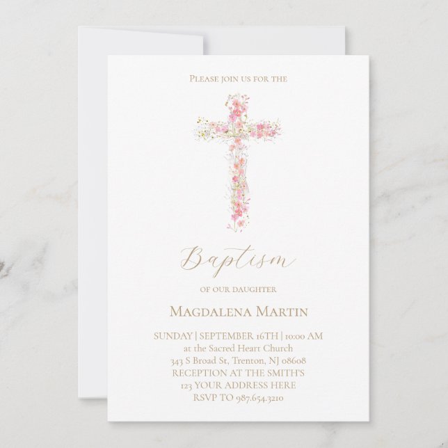 fleurs sauvages roses traversent | Invitation de b (Devant)