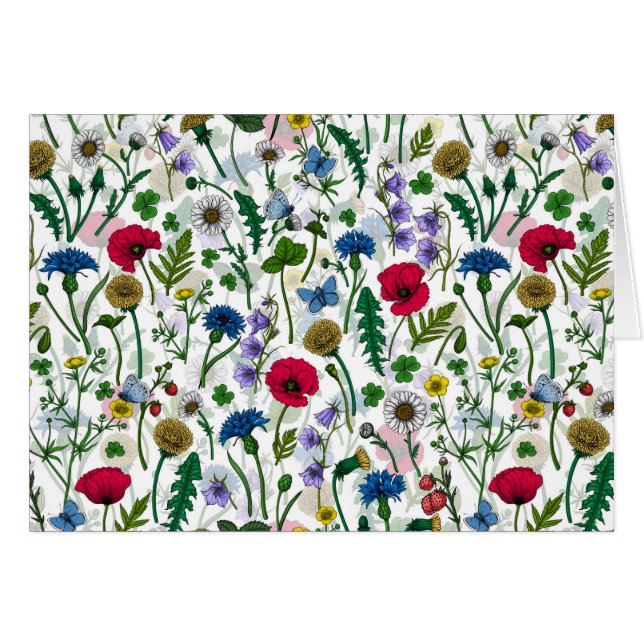 Fleurs sauvages sur blanc cassé (Devant horizontal)